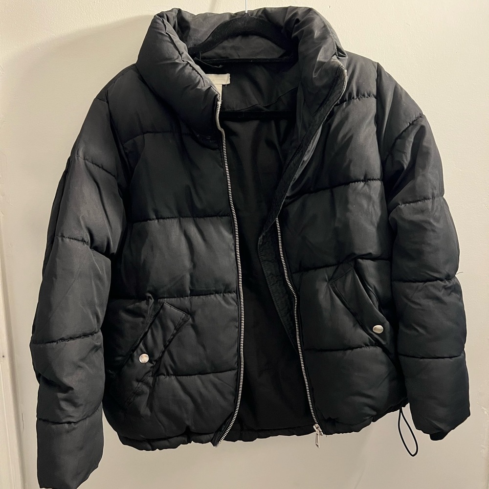 H&M black puffer coat size XS